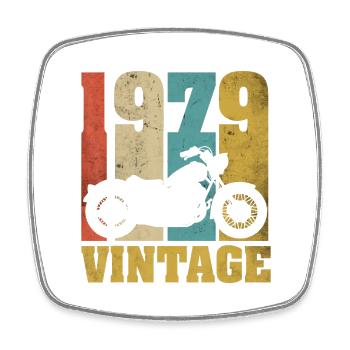 1979 Jahrgang Geburtstag Biker Motorrad Geschenk - Viereckiger Kühlschrankmagnet - Weiß - Vorne
