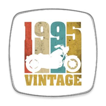 1995 Born birthday biker motorcycle gift - Square fridge magnet - white - Front
