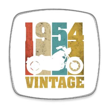 1954 Jahrgang Geburtstag Biker Motorrad Geschenk - Viereckiger Kühlschrankmagnet - Weiß - Vorne