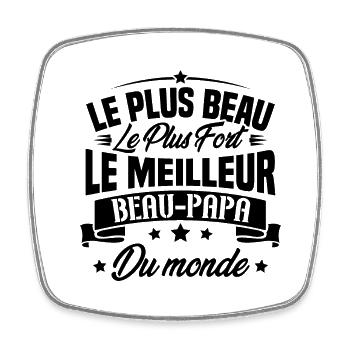 Le meilleur beau papa du monde - Magnet carré - blanc - Devant