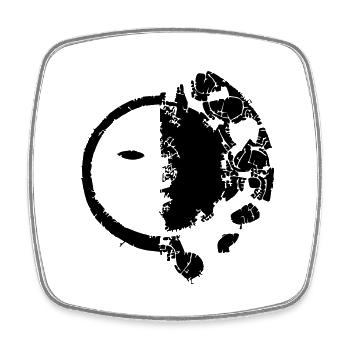 Sun Moon Mosaic Astrology Symbol Vector 1 - Square fridge magnet - white - Front