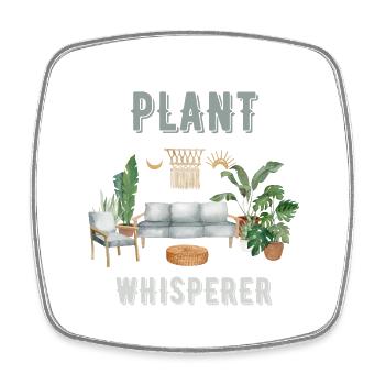 Plants Whisperer I Houseplant Gardener Plant - Square fridge magnet - white - Front