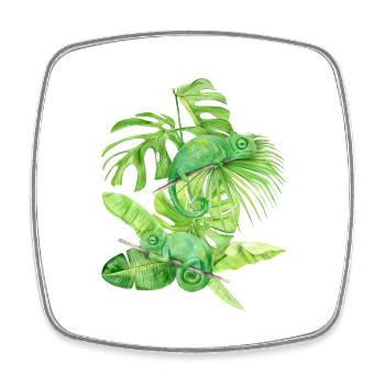 Chameleon, green chameleon lizards - Square fridge magnet - white - Front