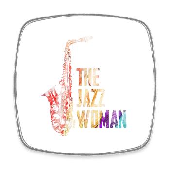 Jazz Frau - Viereckiger Kühlschrankmagnet - Weiß - Vorne