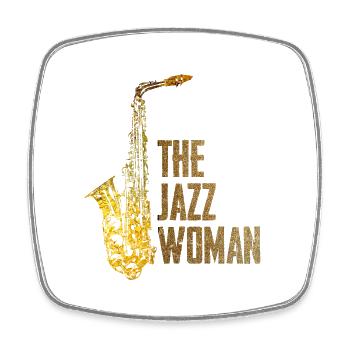 Jazz Frau - Viereckiger Kühlschrankmagnet - Weiß - Vorne