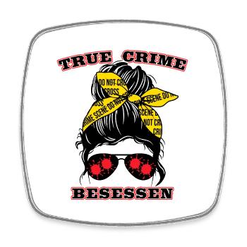 True Crime besessen Podcast wahre Verbrechen Fan - Viereckiger Kühlschrankmagnet - Weiß - Vorne