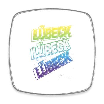 Lübeck Allemagne City Font Skyline Accueil - Magnet carré - blanc - Devant