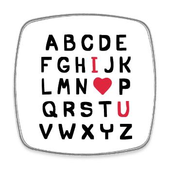 Ich liebe dich - Viereckiger Kühlschrankmagnet - Weiß - Vorne