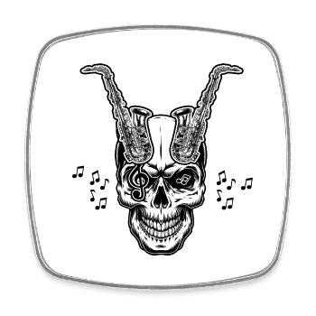 Saxophone Saxophonist Jazz Music Saxophone Player - Square fridge magnet - white - Front