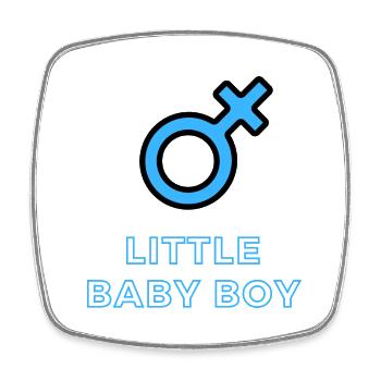 Baby Ankündigung - Junge - Schwangerschaft - Viereckiger Kühlschrankmagnet - Weiß - Vorne