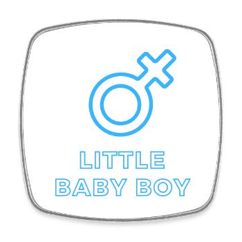 Baby Ankündigung - Junge - Schwangerschaft - Viereckiger Kühlschrankmagnet - Weiß - Vorne