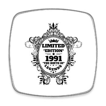 1991 - Square fridge magnet - white - Front