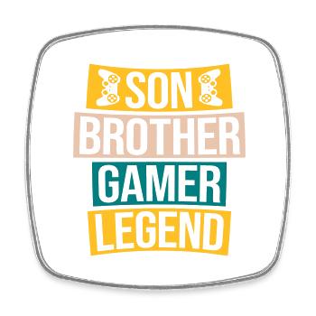 son brother gamer legend - Viereckiger Kühlschrankmagnet - Weiß - Vorne