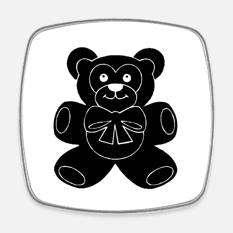 Teddybär - Viereckiger Kühlschrankmagnet - Weiß