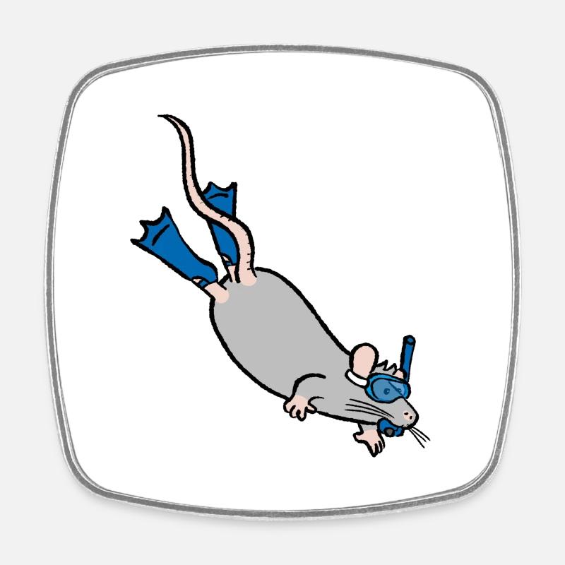 Scuba Colin - Square fridge magnet - white