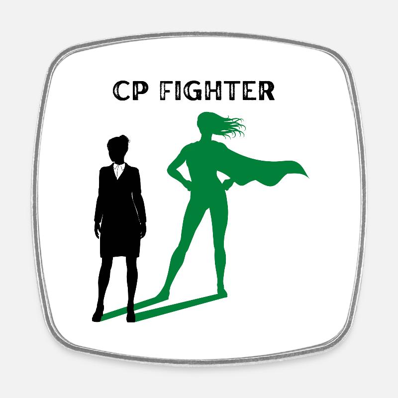 CP Kämpfer - Viereckiger Kühlschrankmagnet - Weiß