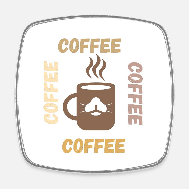 L’heure du café - Magnet carré - blanc