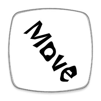 "Move" - Schriftzug - Viereckiger Kühlschrankmagnet - Weiß - Vorne