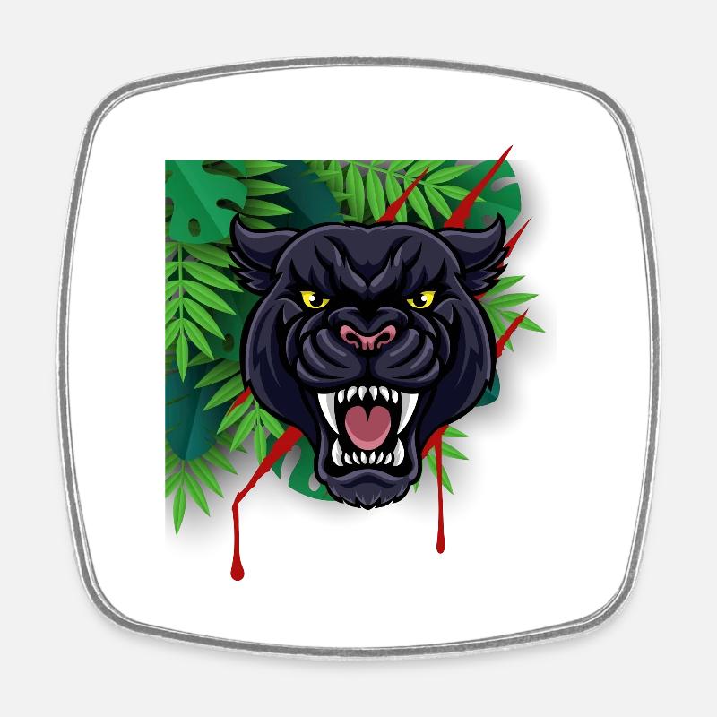 Panther - Viereckiger Kühlschrankmagnet - Weiß