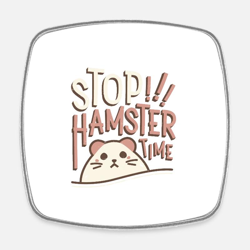 L’heure du hamster - Magnet carré - blanc