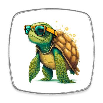 Tortue ancienne - Magnet carré - blanc - Devant