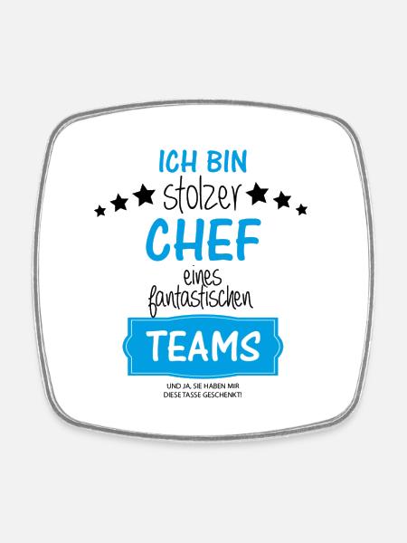 Stolzer Chef eines fantastischen Teams - Viereckiger Kühlschrankmagnet - Weiß