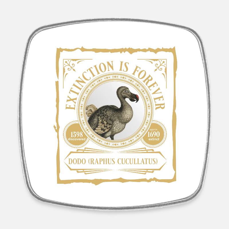 DEAD like a DODO - Square fridge magnet - white