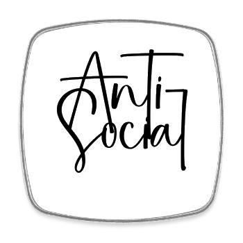 Anti-social - Square fridge magnet - white - Front