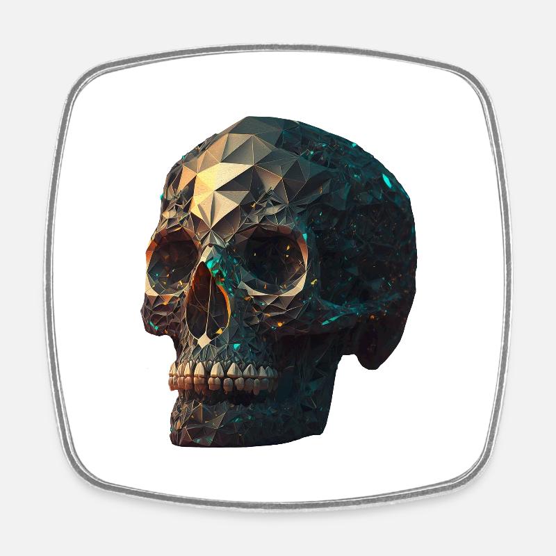 Kristallschädel Crystal Skull - Square fridge magnet - white