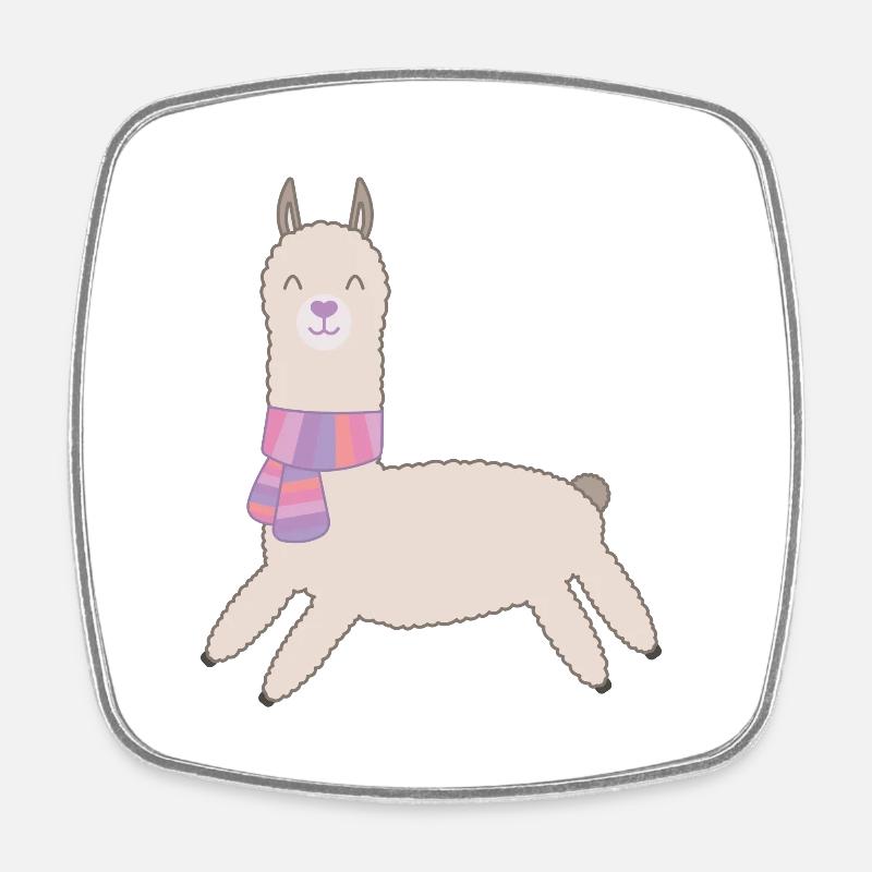 Alpaga mignon - Magnet carré - blanc