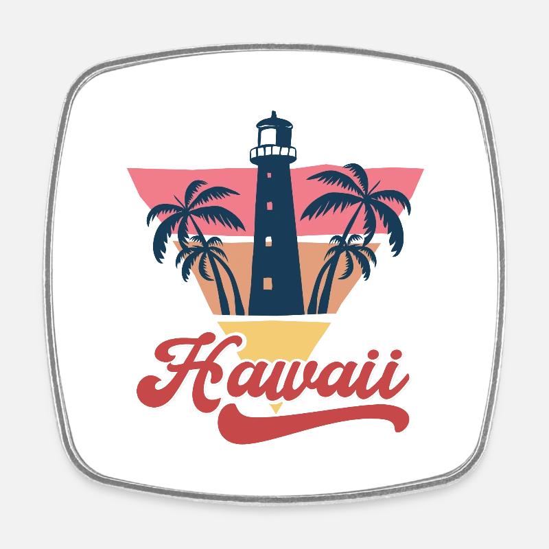 Conception de brin de plage d’Hawaï - Magnet carré - blanc