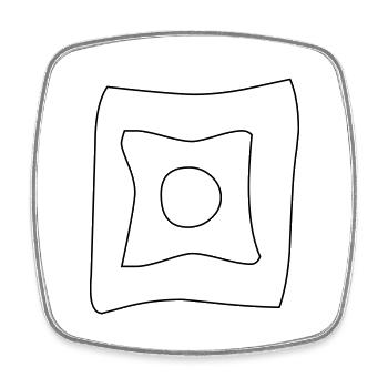 Ornament Box in a Box - Vectorgraphic white - Square fridge magnet - white - Front