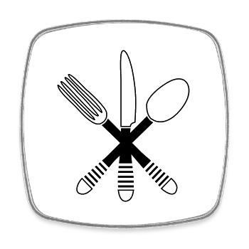 Cutlery - Square fridge magnet - white - Front