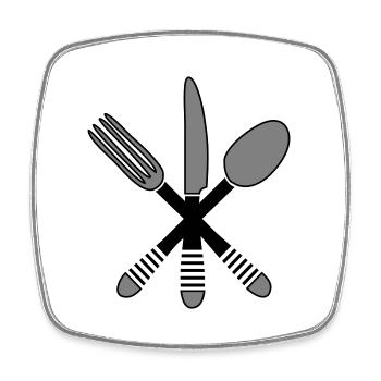 Cooking cutlery 2 - Square fridge magnet - white - Front