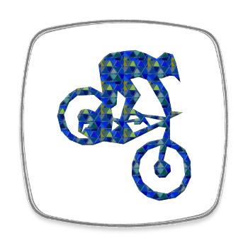 Stoppie Mountain Bike Abstract - Square fridge magnet - white - Front