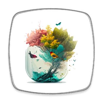 The miniature forest - Square fridge magnet - white - Front