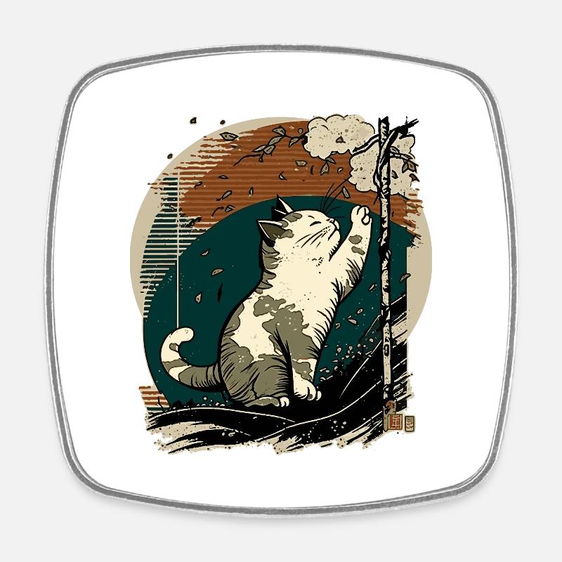 Neko Neko5 - Square fridge magnet - white