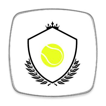 Armoiries de tennis - Magnet carré - blanc - Devant