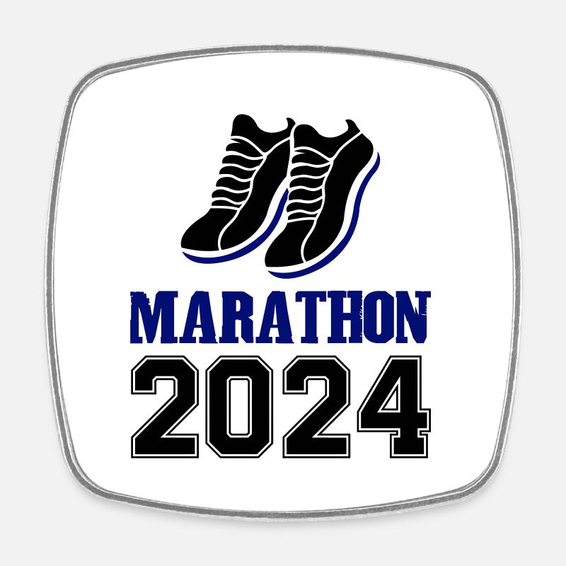 Marathon 2024 - Magnet carré - blanc