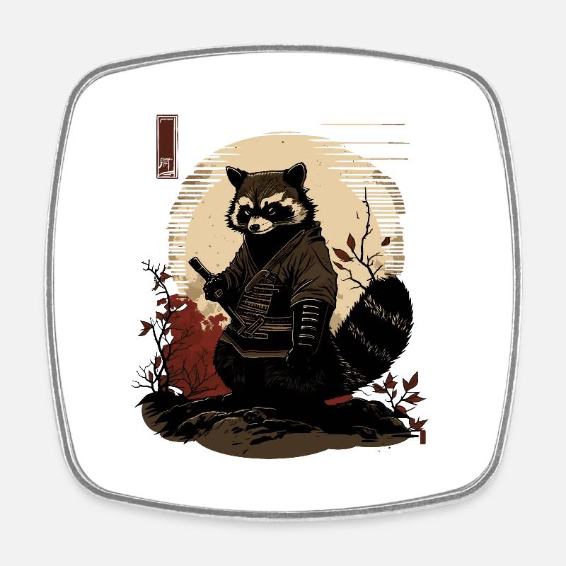 baka racoon 1 - Magnet carré - blanc