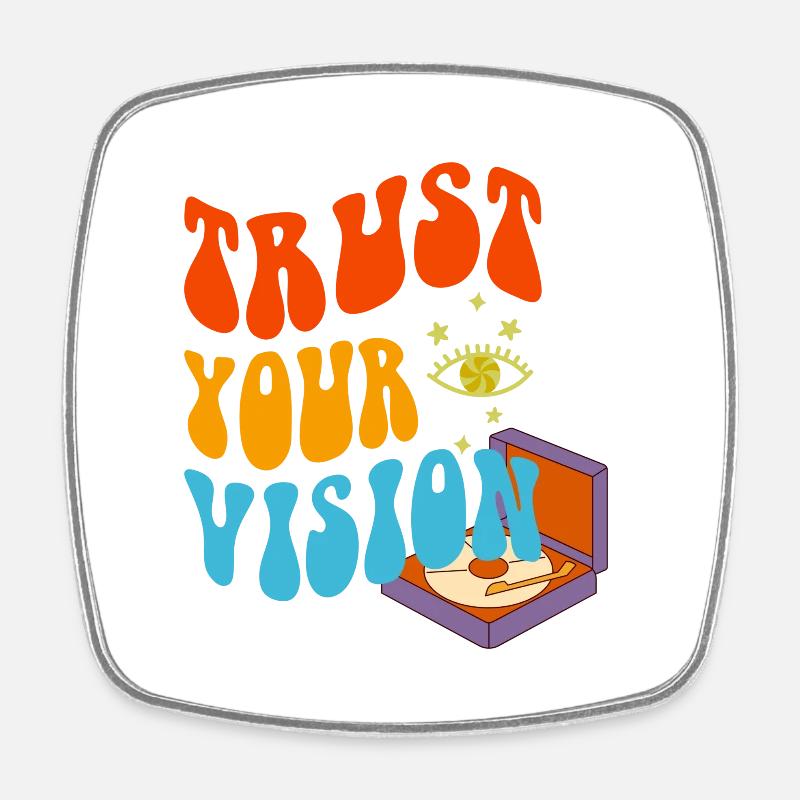 Trust Your Vision Turntable - Square fridge magnet - white