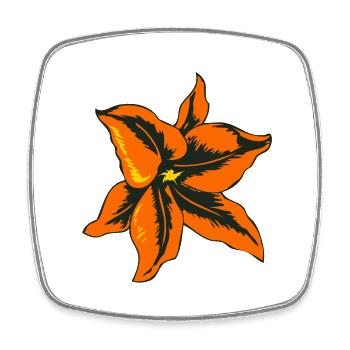 fleur dessin tattoo 1403 A - Magnet carré - blanc - Devant