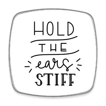 hold the ears stiff - Viereckiger Kühlschrankmagnet - Weiß - Vorne