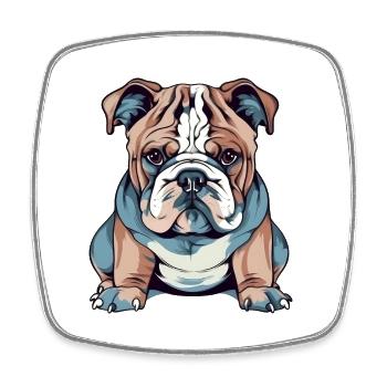 Französische Bulldogge - Viereckiger Kühlschrankmagnet - Weiß - Vorne