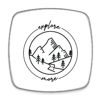 Cadeau d’aventure en montagne Dire Randonnée alpiniste - Magnet carré - blanc - Devant