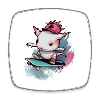 Koki der Axolotl - Viereckiger Kühlschrankmagnet - Weiß - Vorne