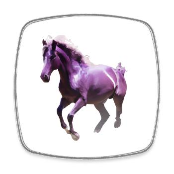 Cheval coloré - Magnet carré - blanc - Devant