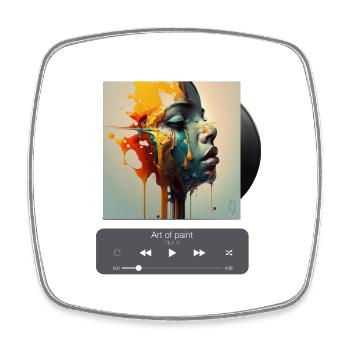 Art of paint, Album cover, Art of music, AI shirts - Square fridge magnet - white - Front
