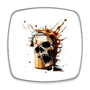 Explosion de bière Skull - Magnet carré - blanc - Devant