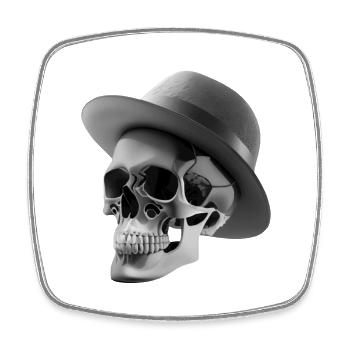 Skull - Square fridge magnet - white - Front